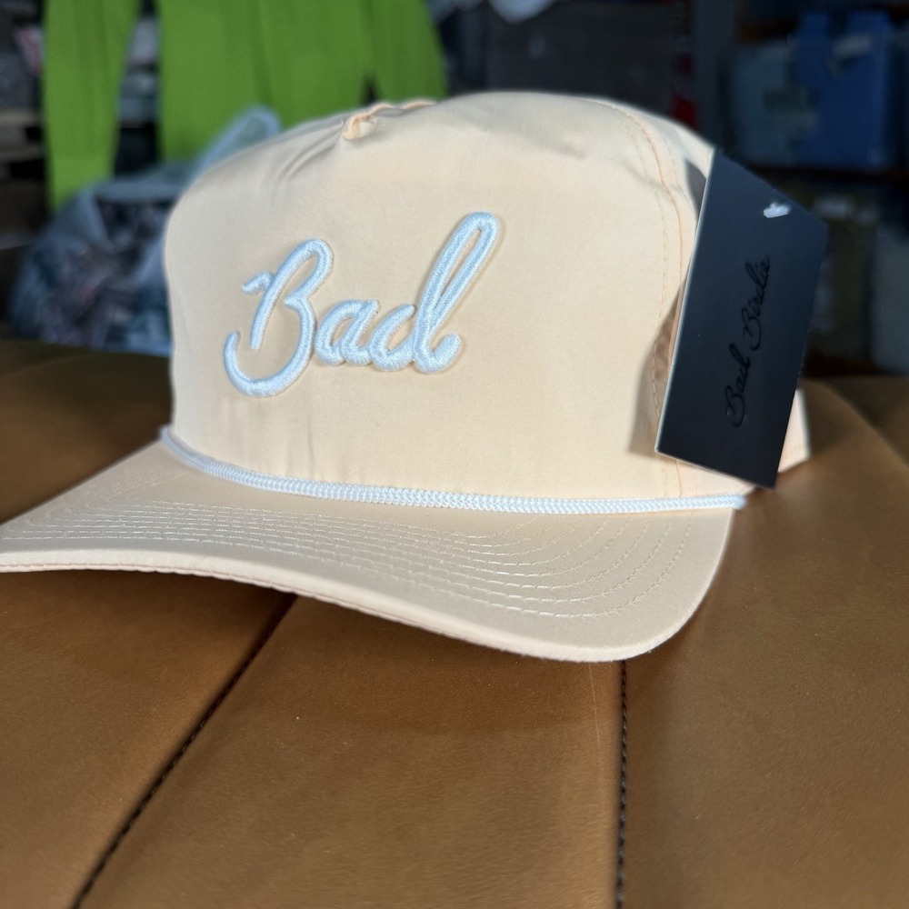 NEW Bad Birdie Golf Hat Cap Mens Apricot Rope Snapback Spell Out Embroidered